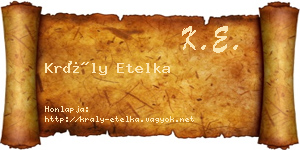 Krály Etelka névjegykártya